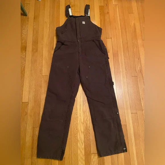 Carhartt, Pants & Jumpsuits, Carhartt Womens Loose Fit Washed Duck  Insulated Biberall Nwt Large Long